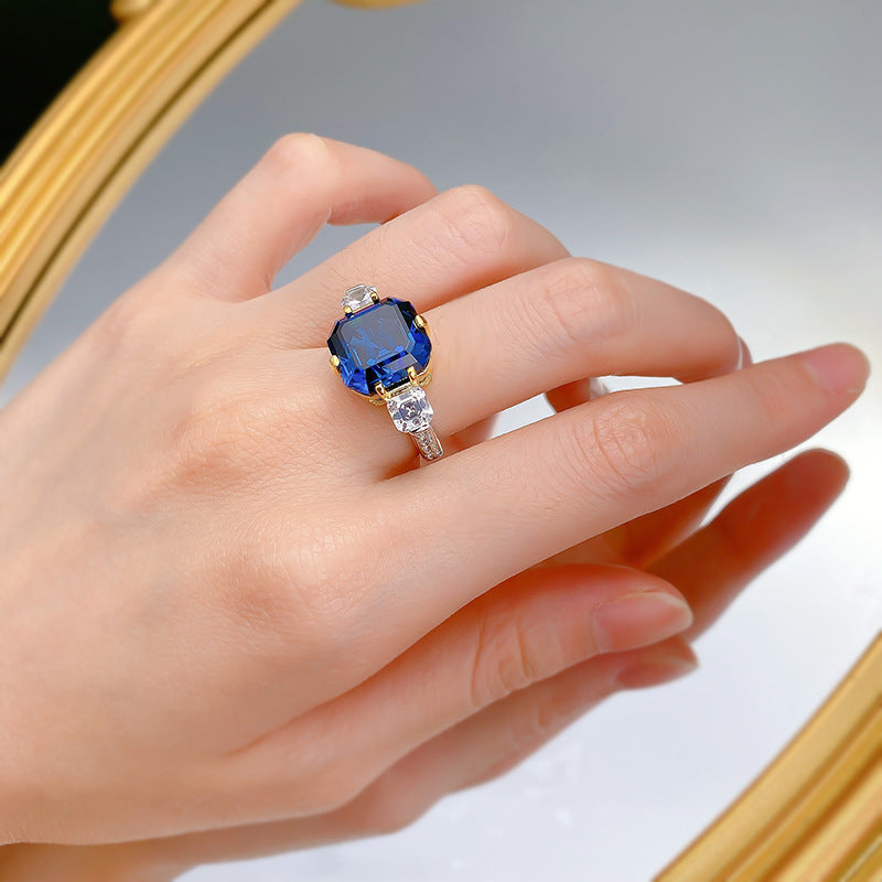 Ascher Cut Royal Sapphire Ring