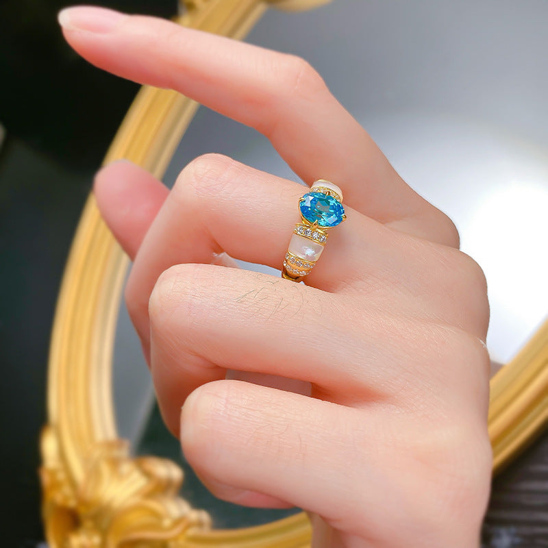 Vintage Paraiba Topaz Oval Ring