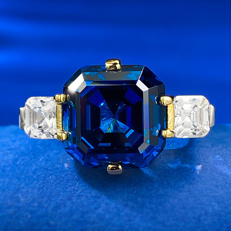 Ascher Cut Royal Sapphire Ring