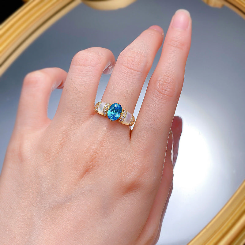 Vintage Paraiba Topaz Oval Ring