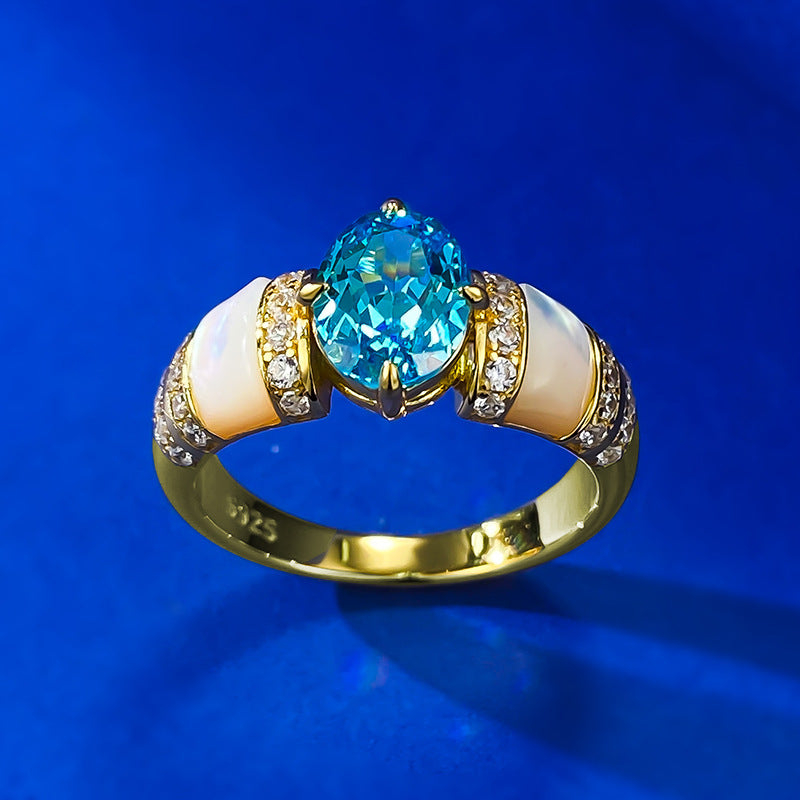 Vintage Paraiba Topaz Oval Ring