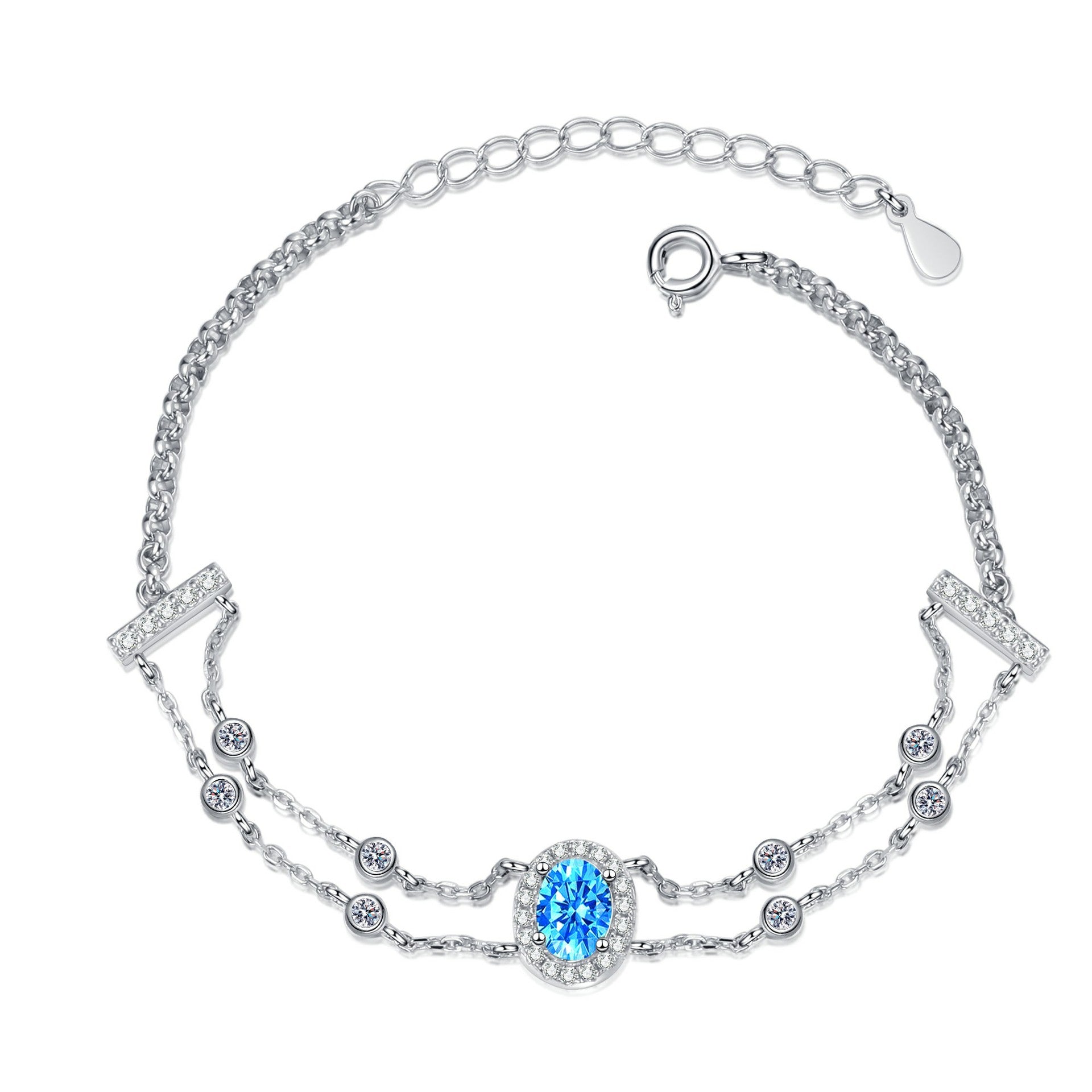 Blue Moissanite Bracelet
