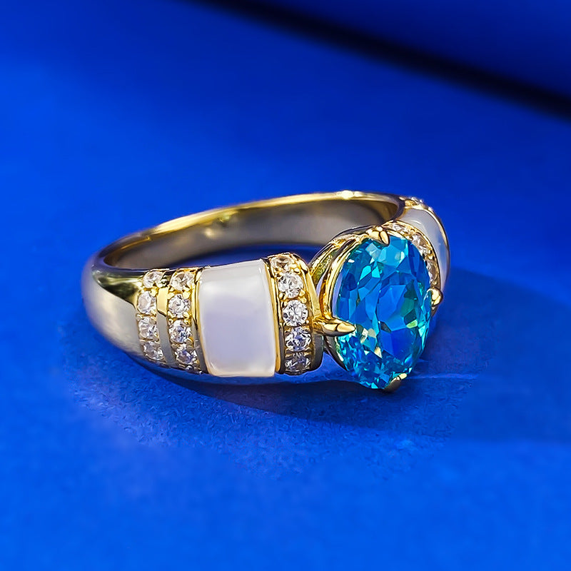 Vintage Paraiba Topaz Oval Ring