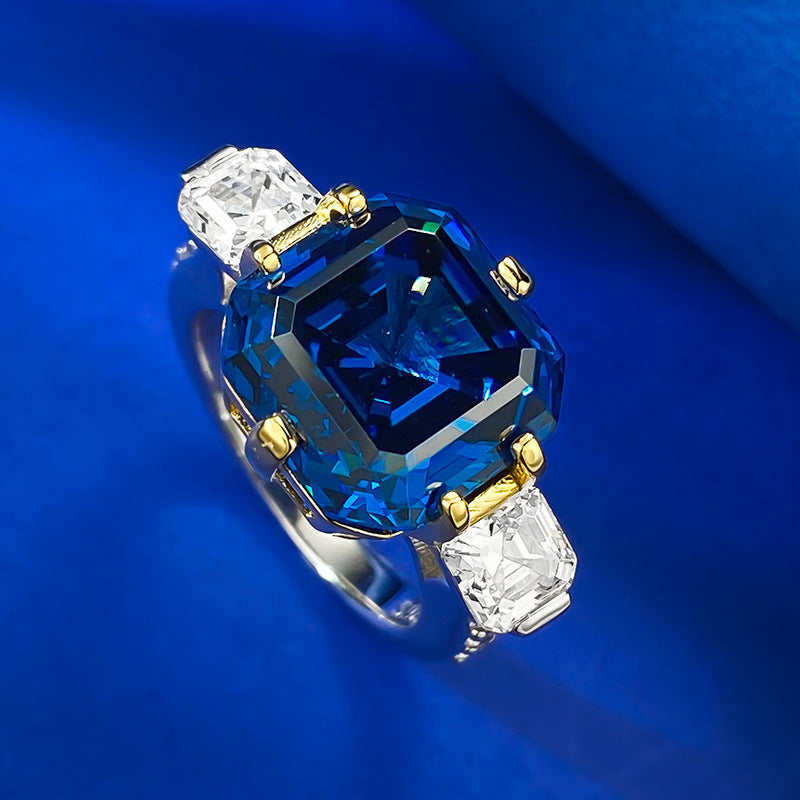 Ascher Cut Royal Sapphire Ring