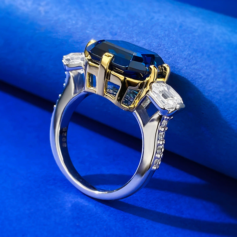 Ascher Cut Royal Sapphire Ring