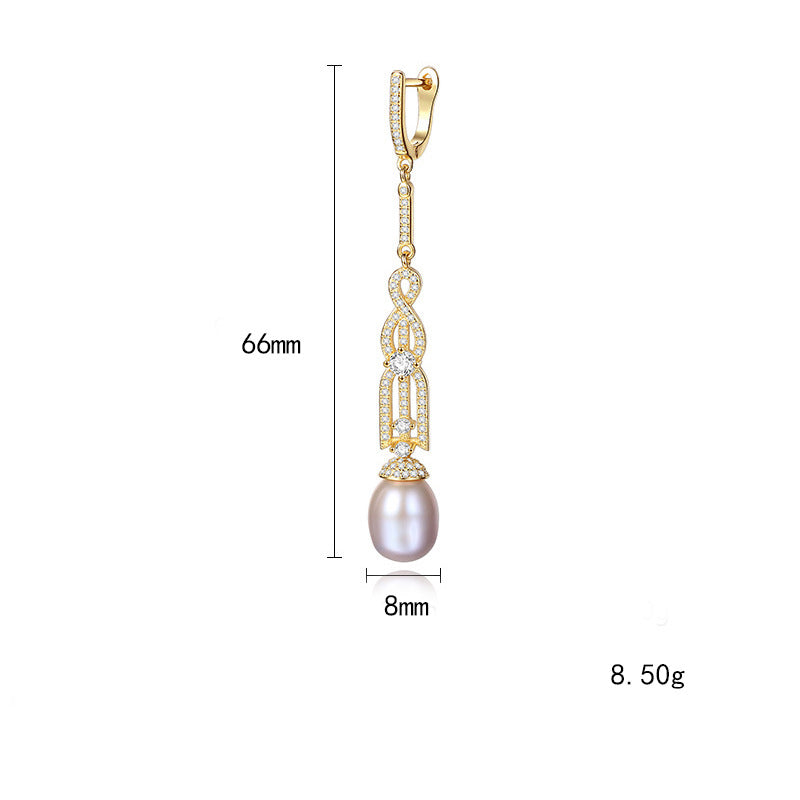 Long Pearl Drop Earrings - HERS