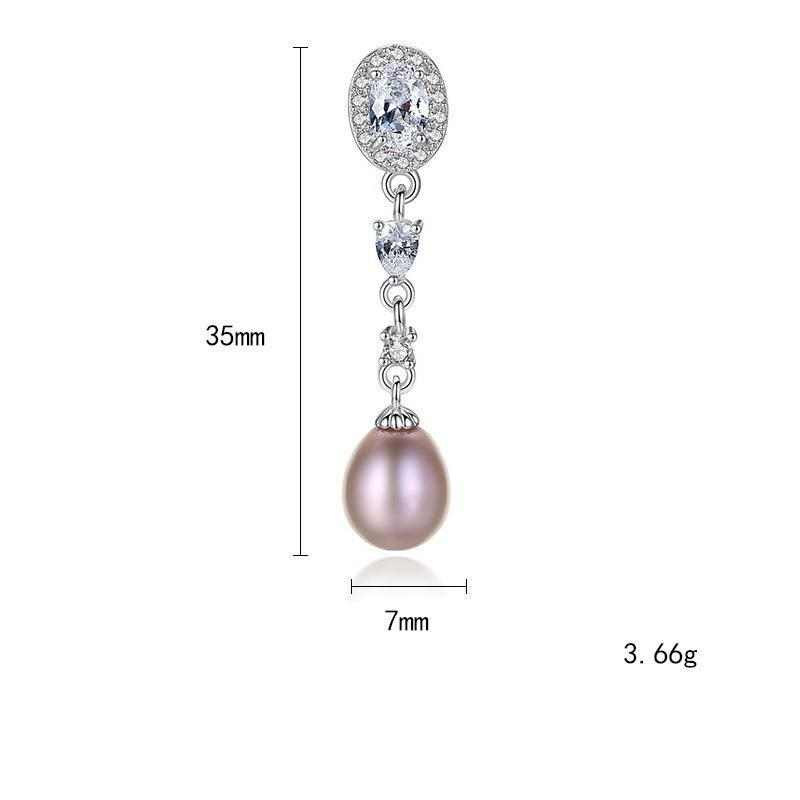 Gemstone Pearl Silver Earrings - HER'S