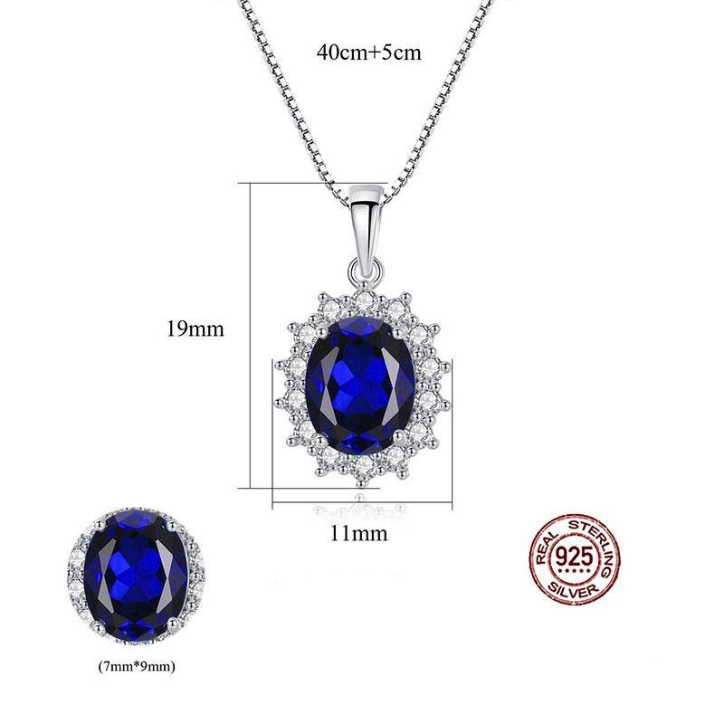 Sapphire Necklace Silver - HER'S