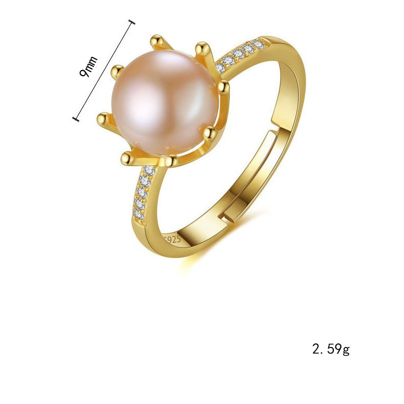 Simple Pearl Ring Gold Plated