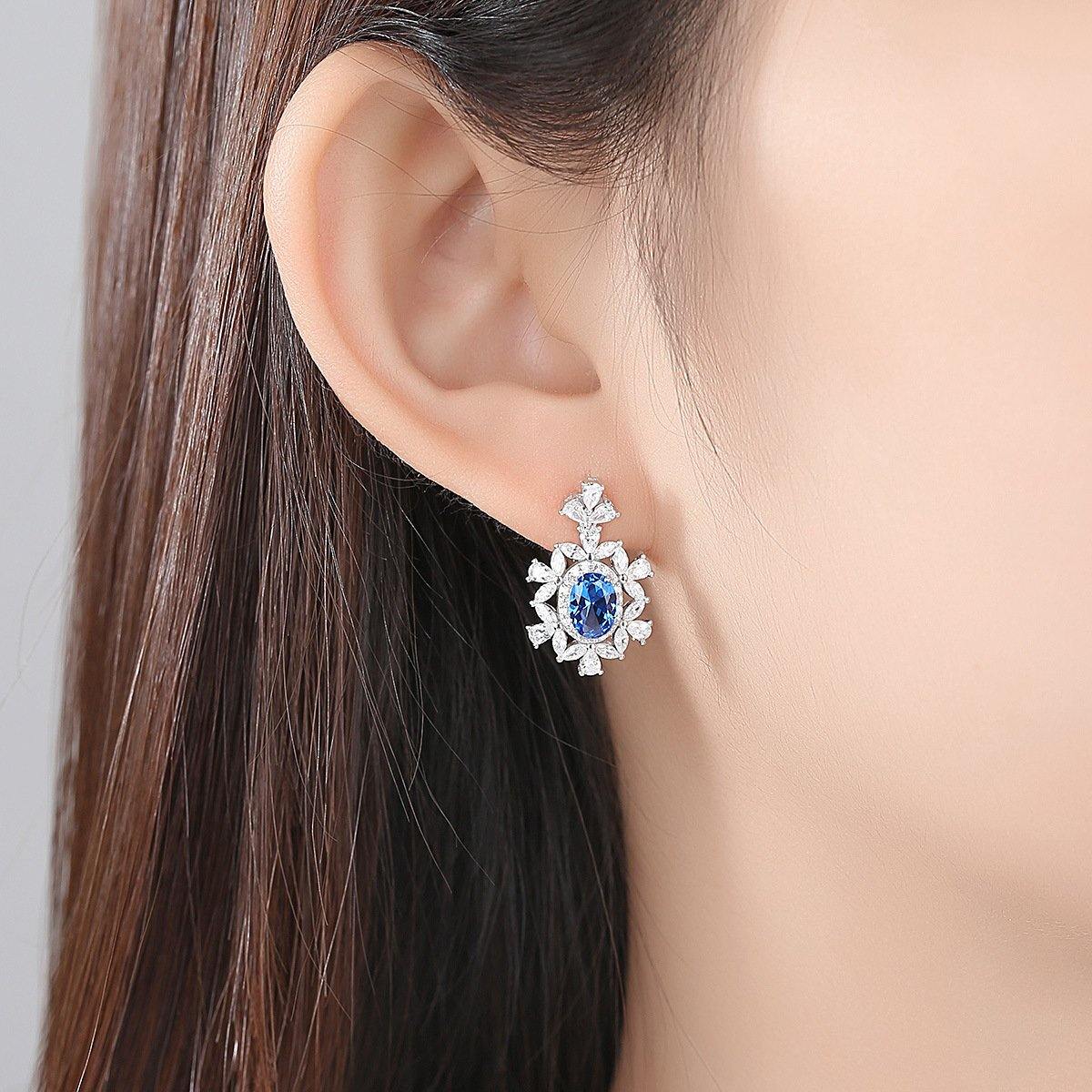 Blue Sapphire Earrings Vintage Style - HERS