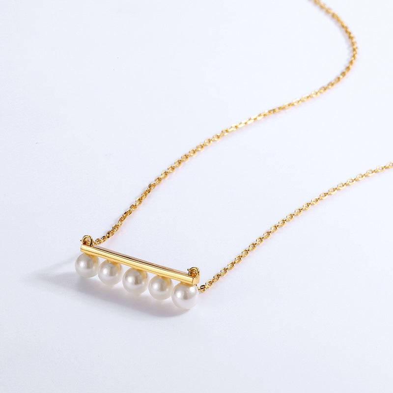 Simple Pearl Chain Designs in Gold
