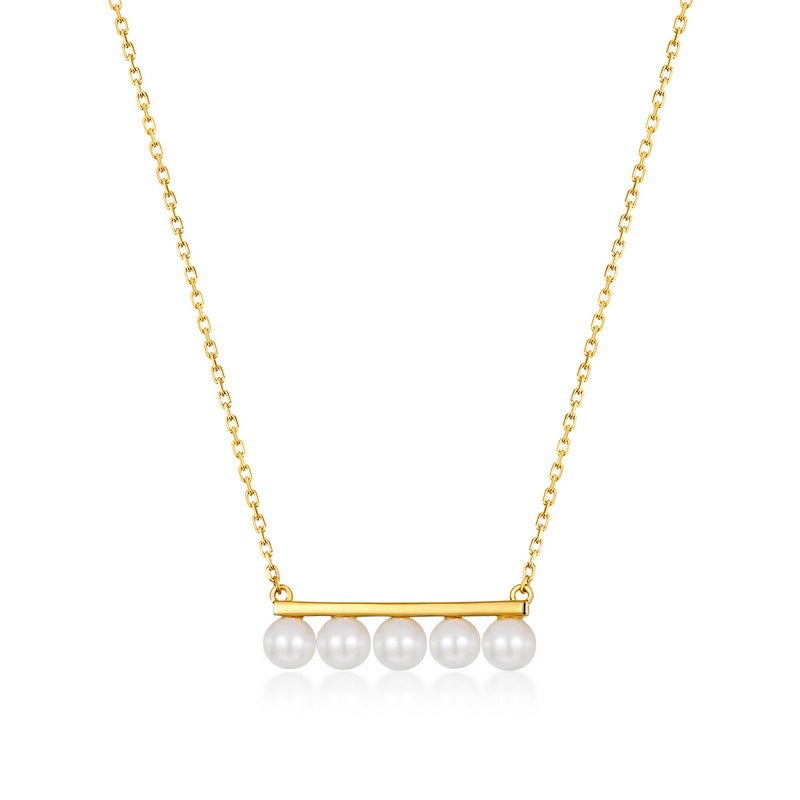 Simple Pearl Chain Designs in Gold