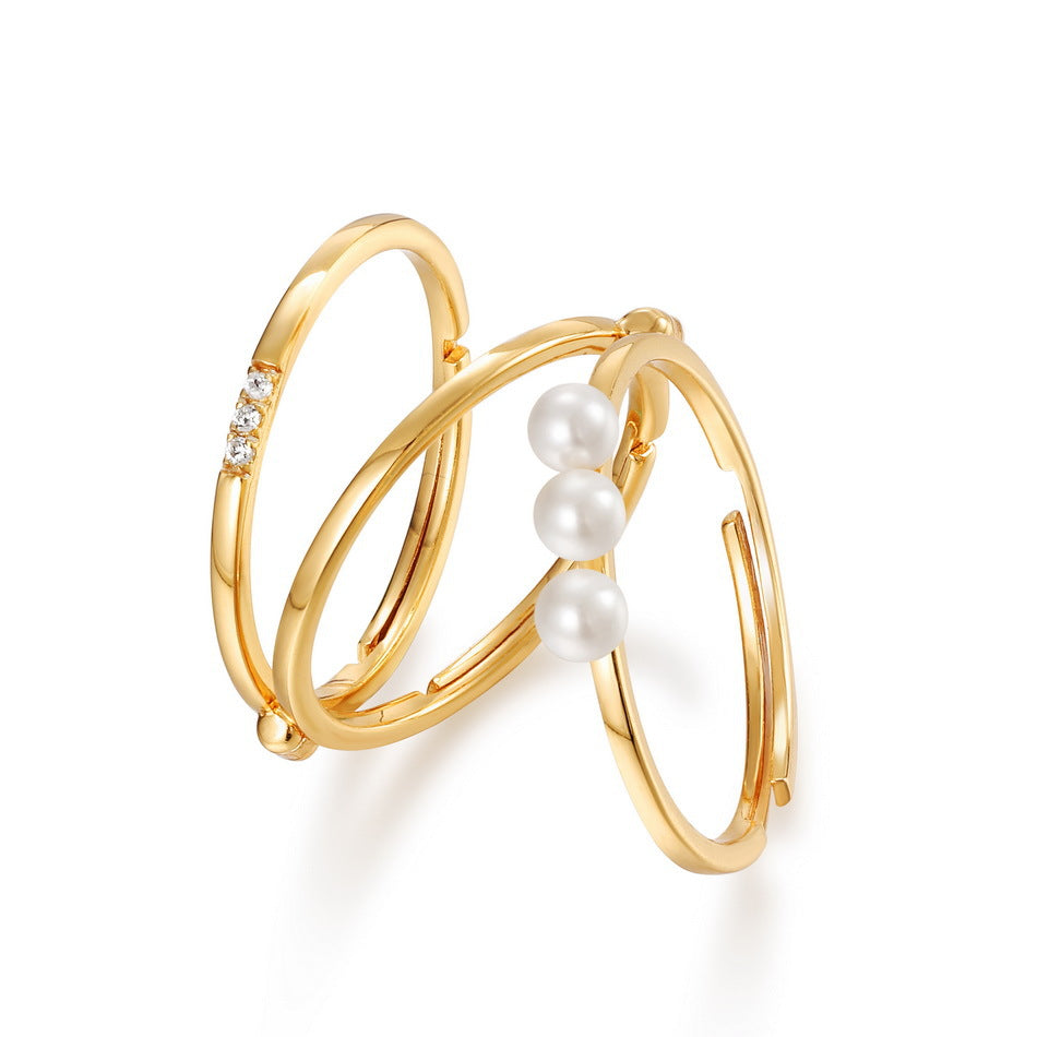 Pearl Ring Set in Gold - HERS