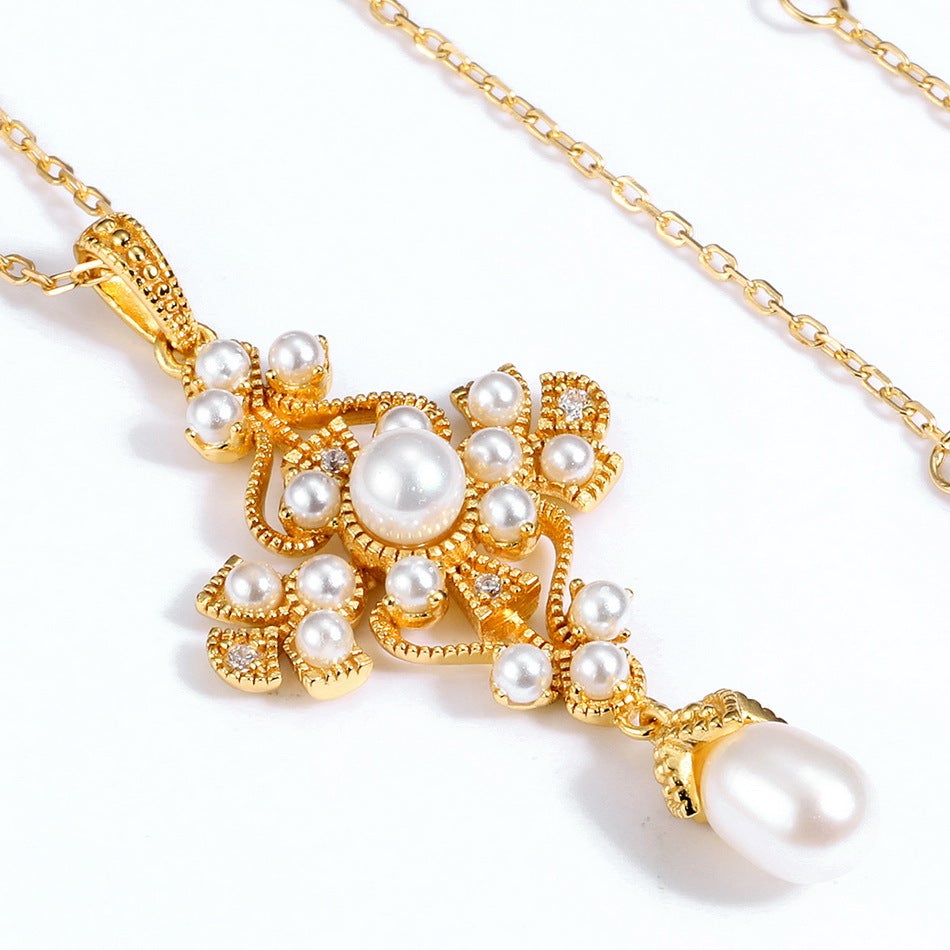 Traditional Pearl Gold Necklace Indian Designs