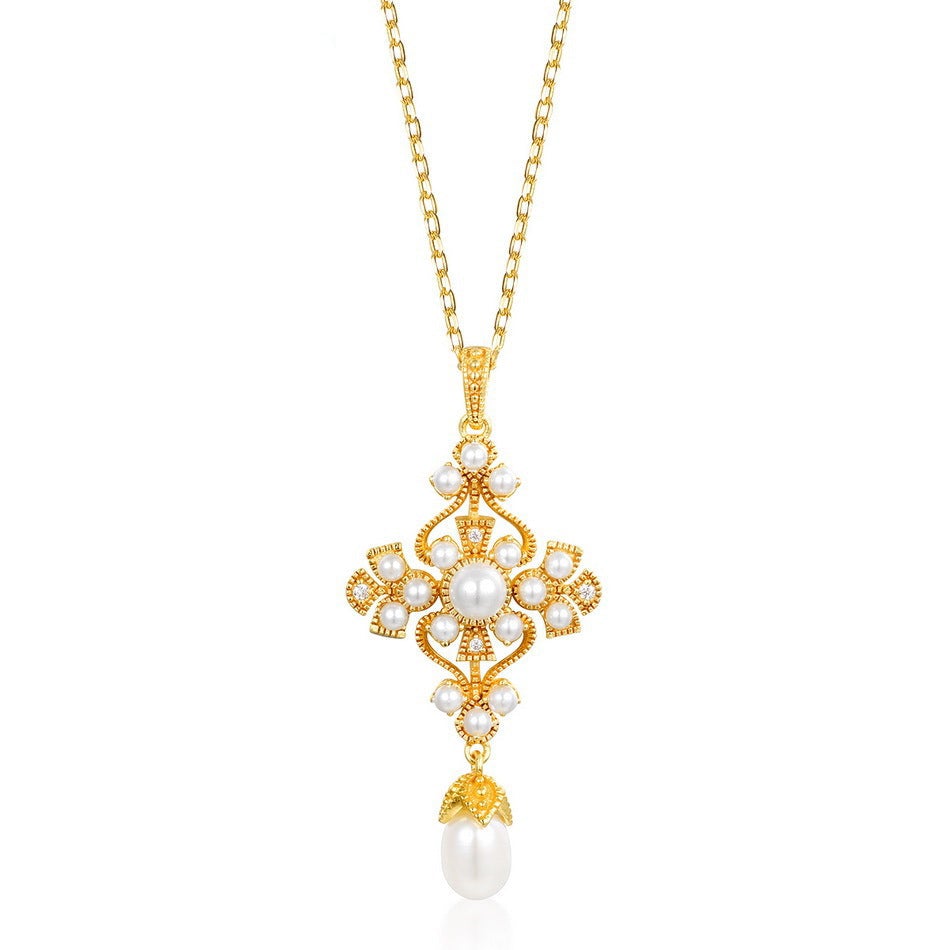 Traditional Pearl Gold Necklace Indian Designs