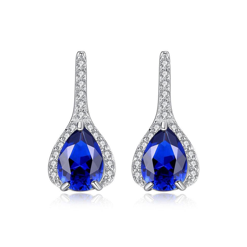 Silver Sapphire Earrings - HER'S