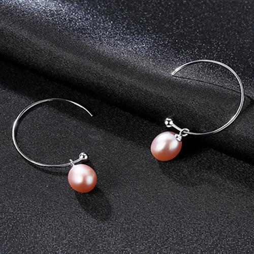 Semi-circular Simple Pearl Earrings - HER'S