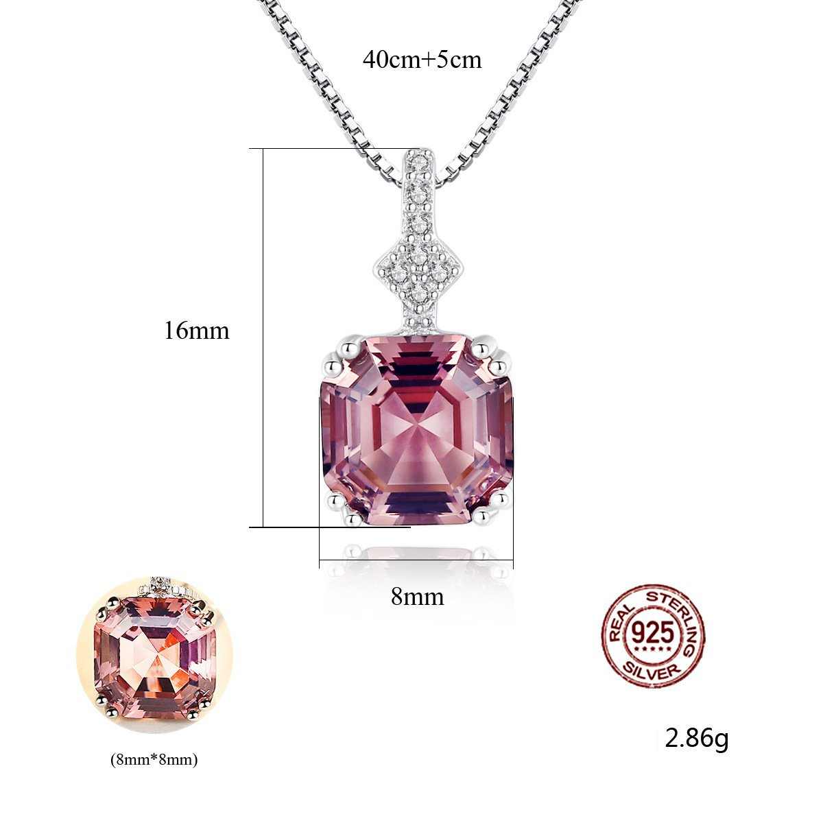 Morganite Sterling Silver Necklace - HERS