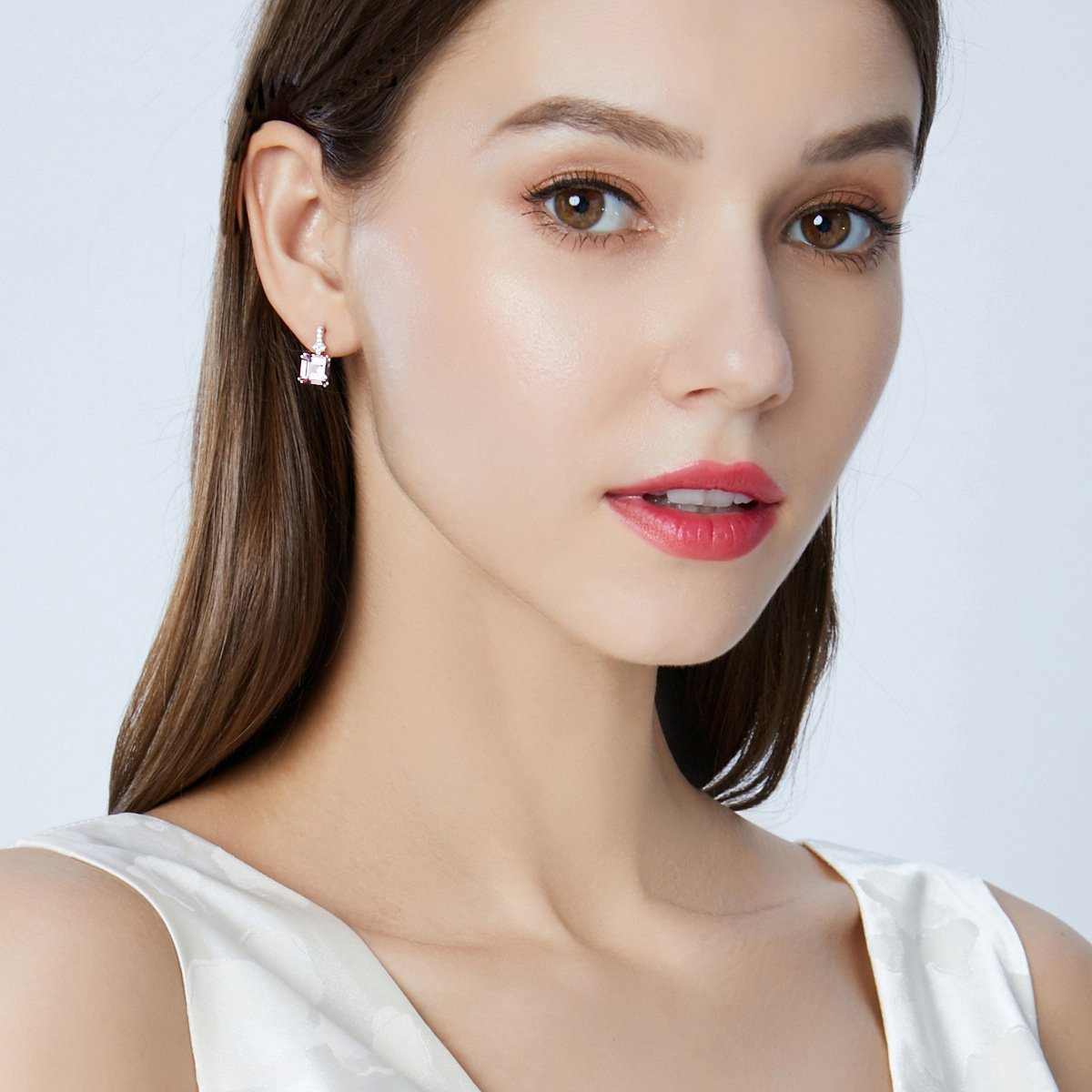 Morganite Earrings Simple Fashion - HERS