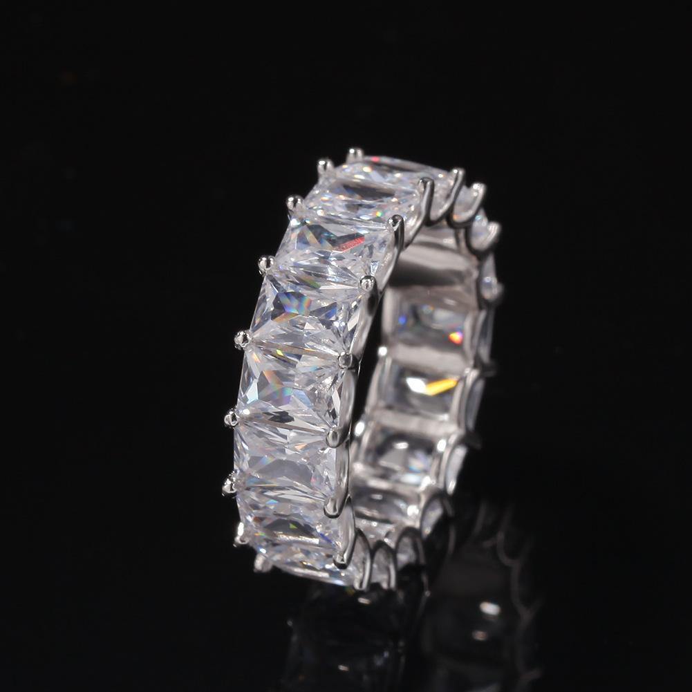 925 Silver Simple Zircon Couple Ring - HERS