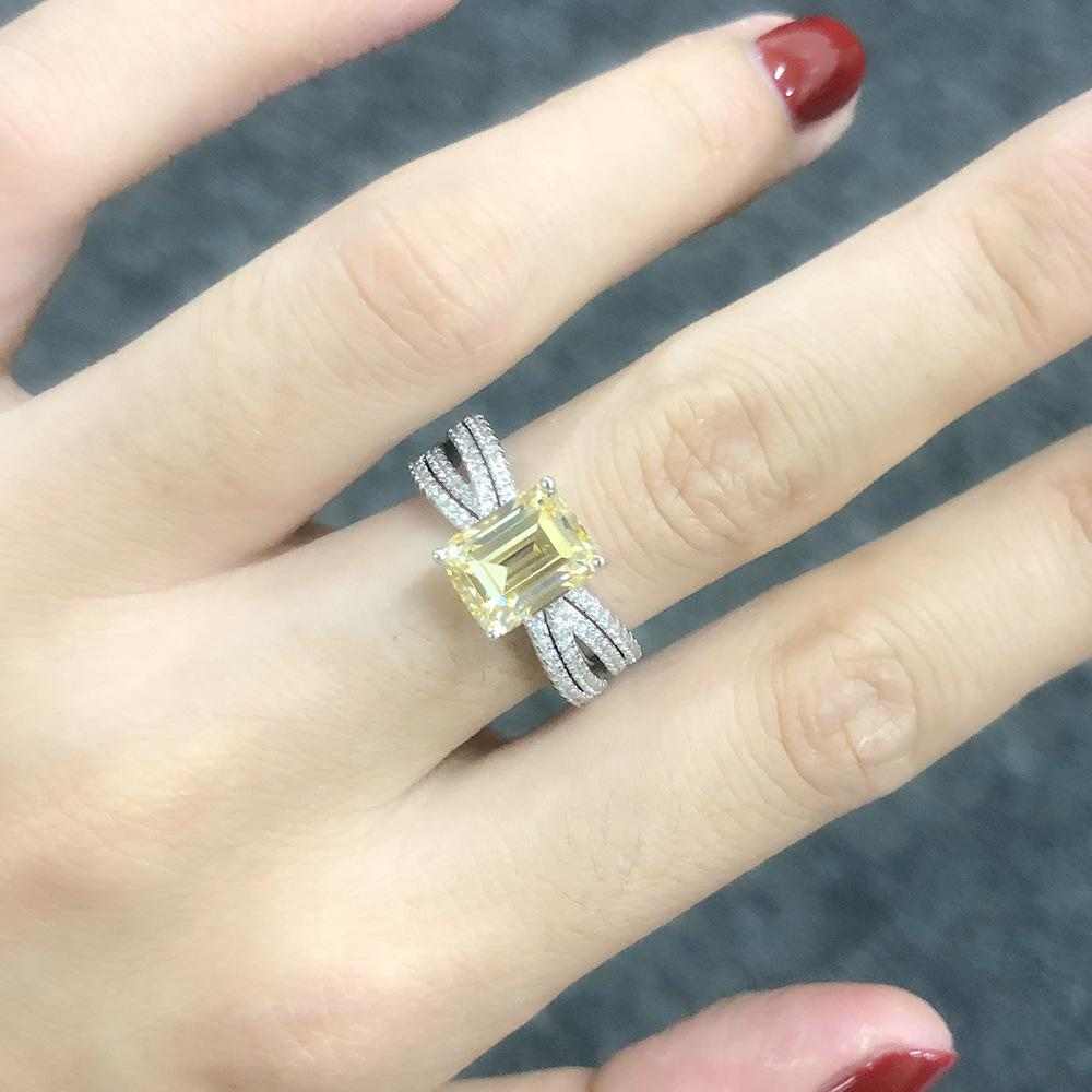 Emerald Cut Yellow Diamond Ring - HERS