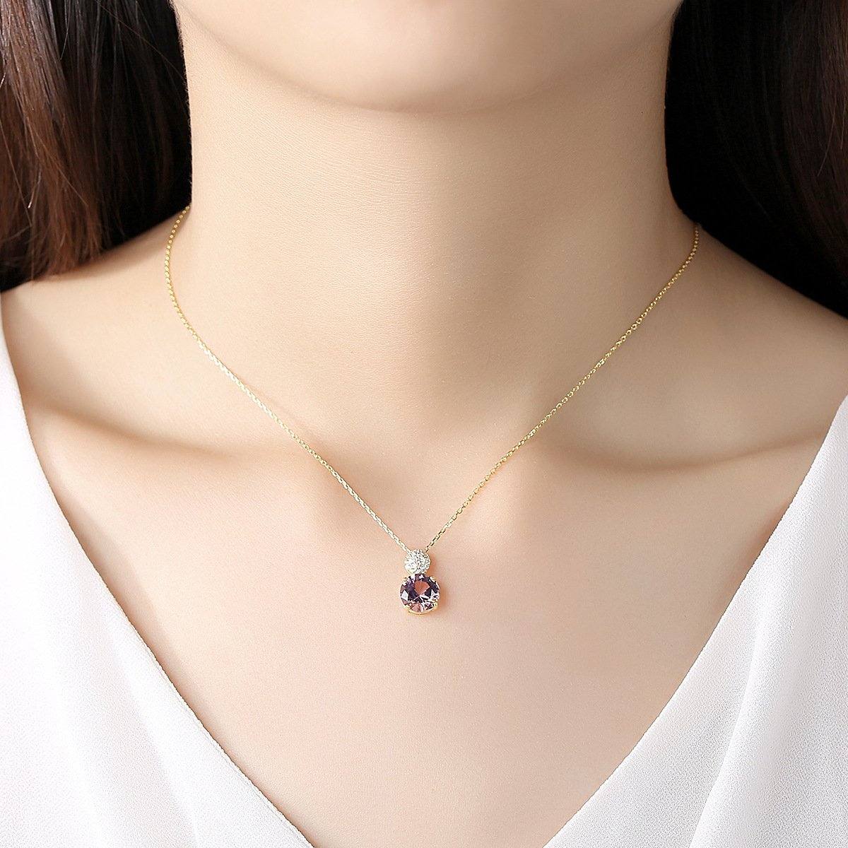 Morganite Necklace Simple Style - HERS