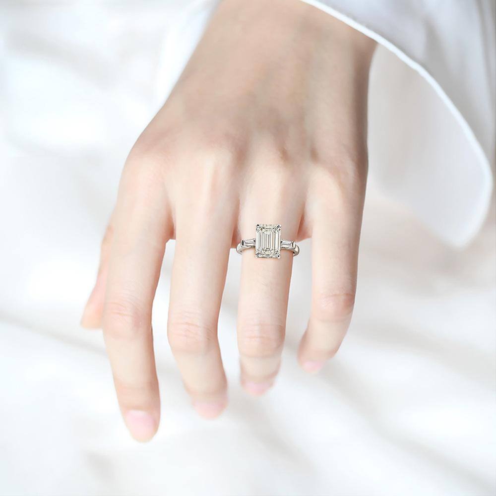 Emerald Cut Engagement Ring - HERS