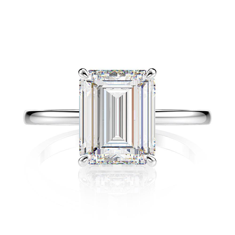 Emerald Cut Solitaire Ring - HERS