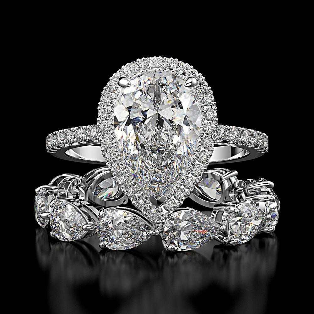 Unique Engagement Ring  Set - HER'S