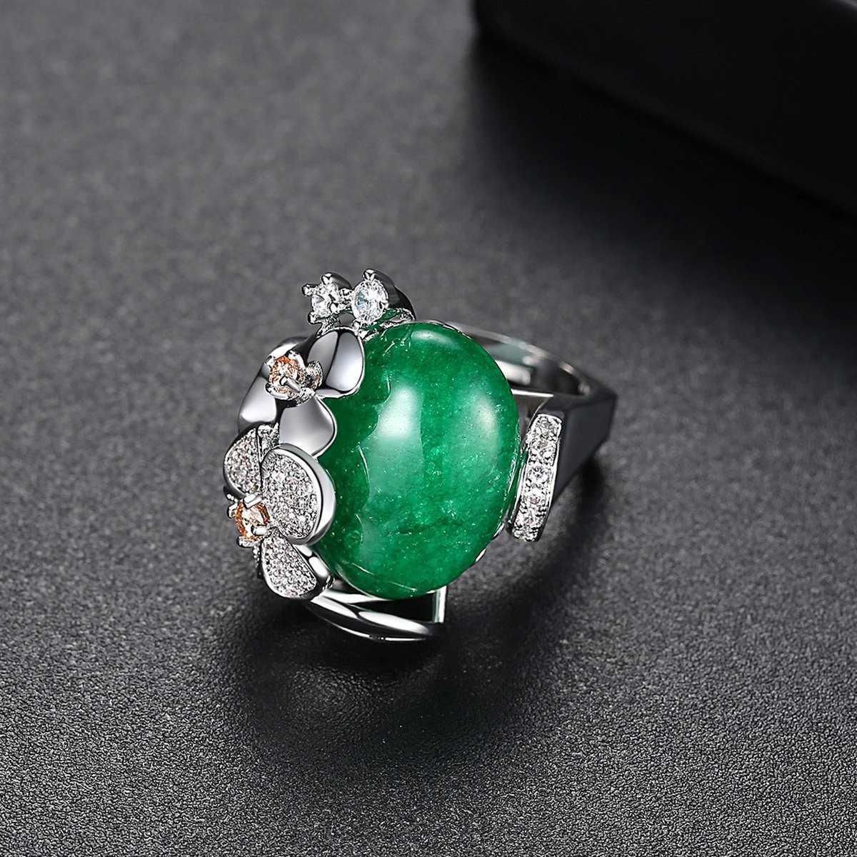 Vintage Green Gem Adjustable Ring - HER'S
