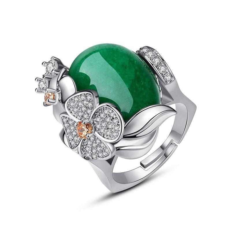 Vintage Green Gem Adjustable Ring - HER'S