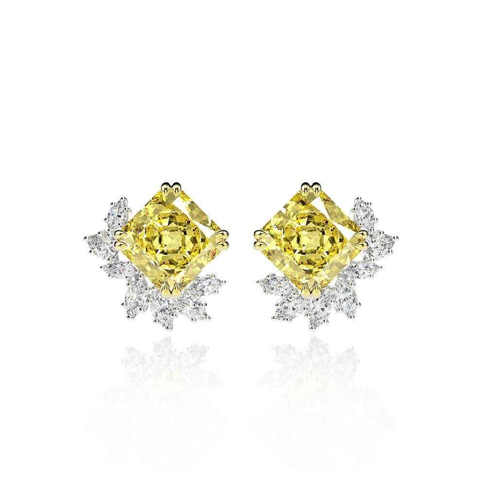 Canary Yellow Diamond Earrings Studs - HERS