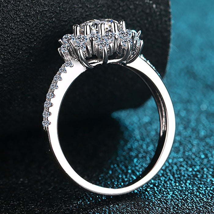 Hidden Halo Moissanite Engagement Ring - HERS