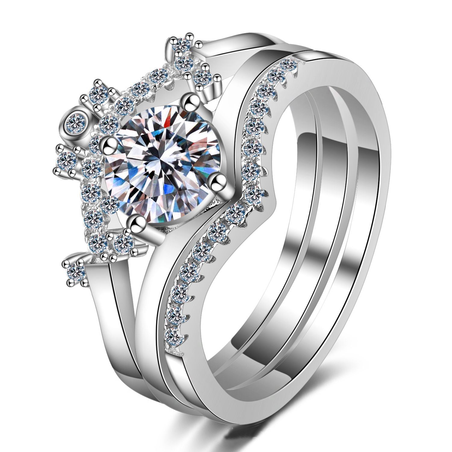 Moissanite Bridal Ring Sets - HERS