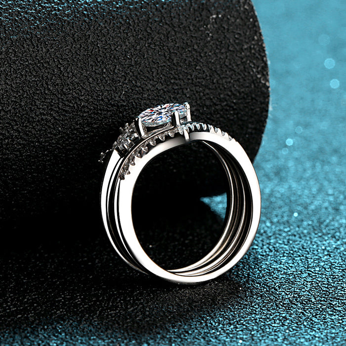 Moissanite Bridal Ring Sets - HERS