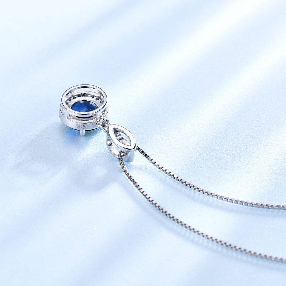 Sapphire Necklace with Round Stone - HER'S