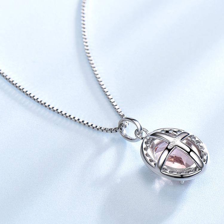Morganite Necklace Oval Stone - HERS