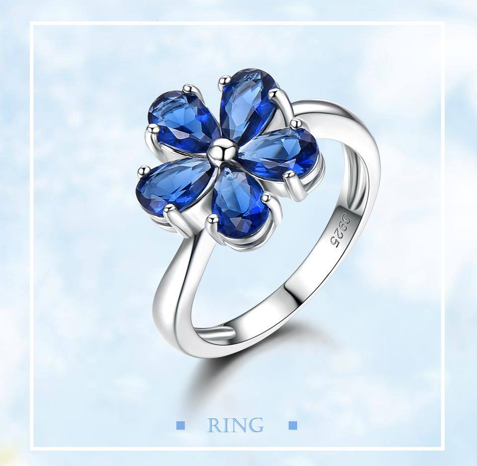 Sapphire Ring with Flower - HER'S