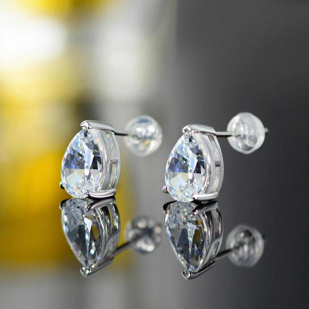 Creative Water Drop Diamond Stud Earrings - HER'S