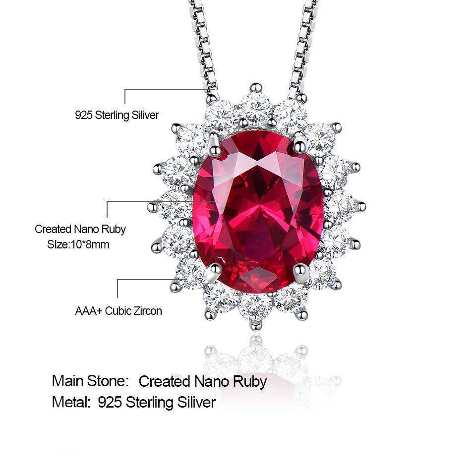 Flower Oval Ruby Necklace - HERS