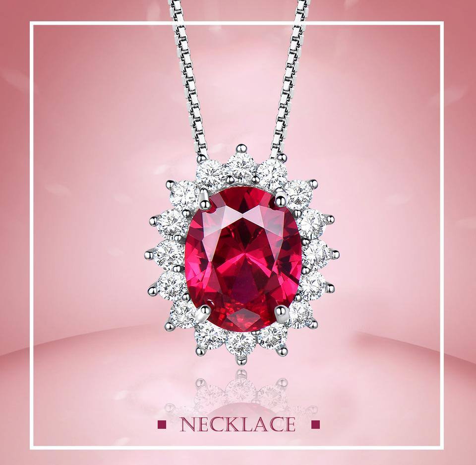 Flower Oval Ruby Necklace - HERS