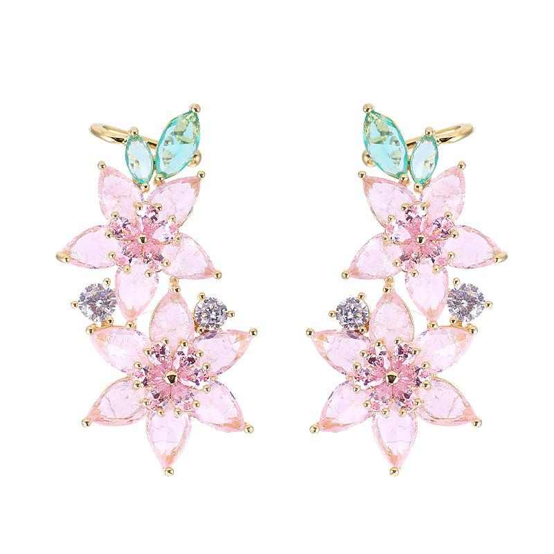 Colorful Zircon Flower Earrings - HER'S