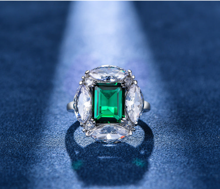 Emerald Marquise Engagement Ring