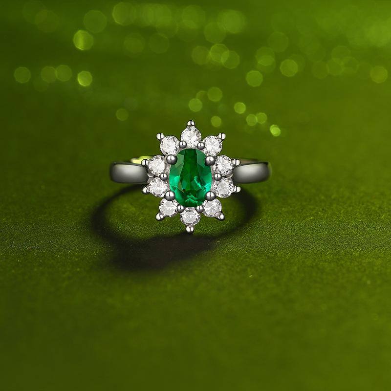Emerald Wedding Ring Sets - HERS