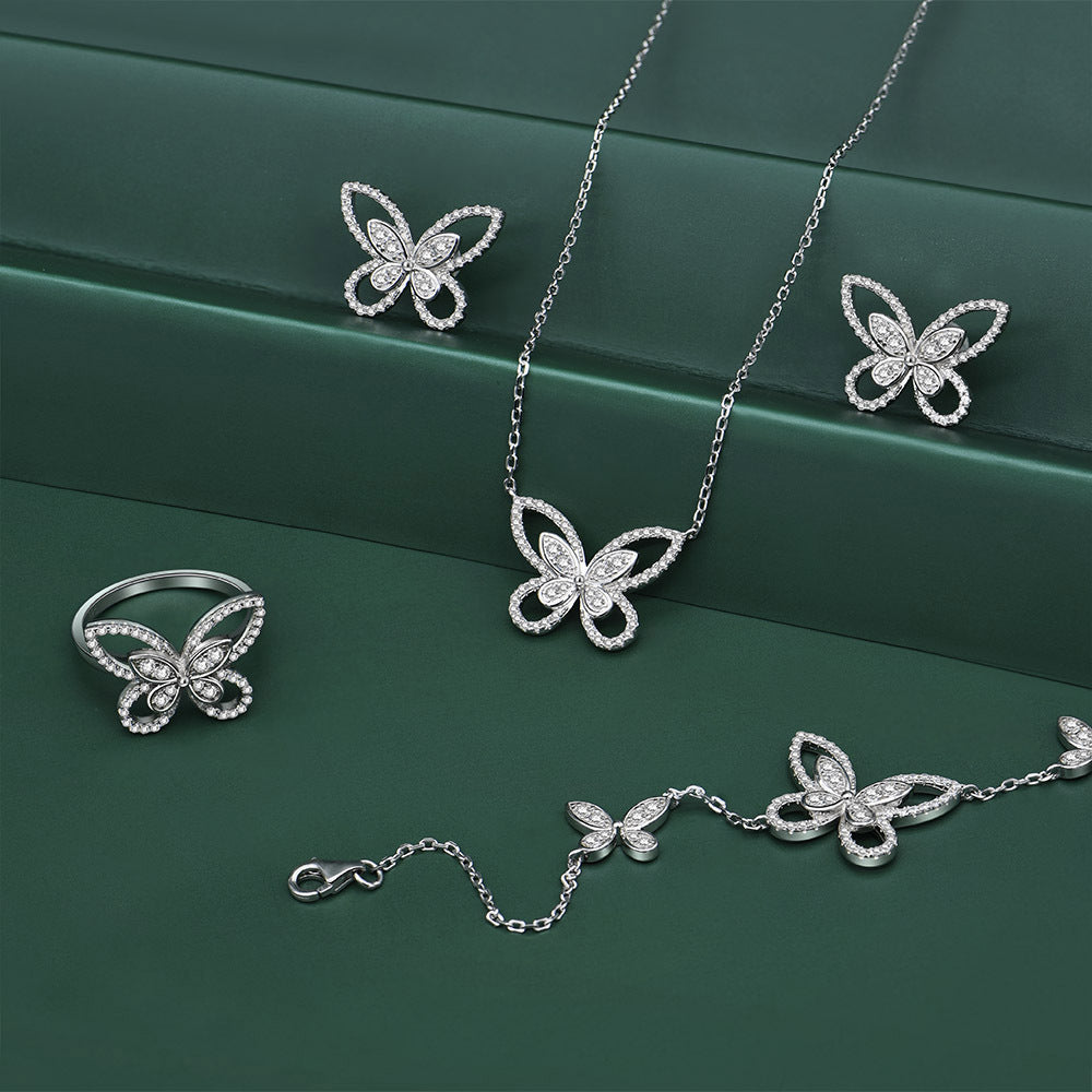 Butterfly Jewelry Set with Diamonds - HERS