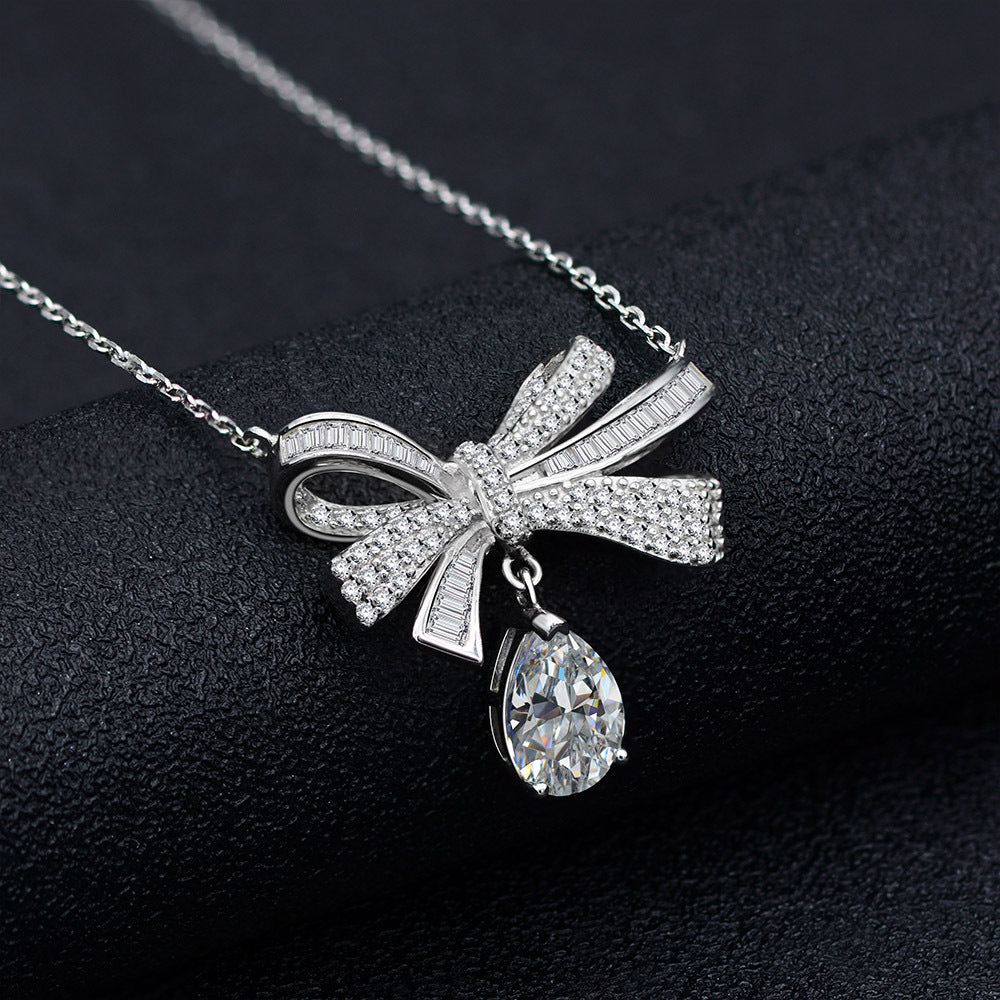 Diamond Bow Necklace - HERS