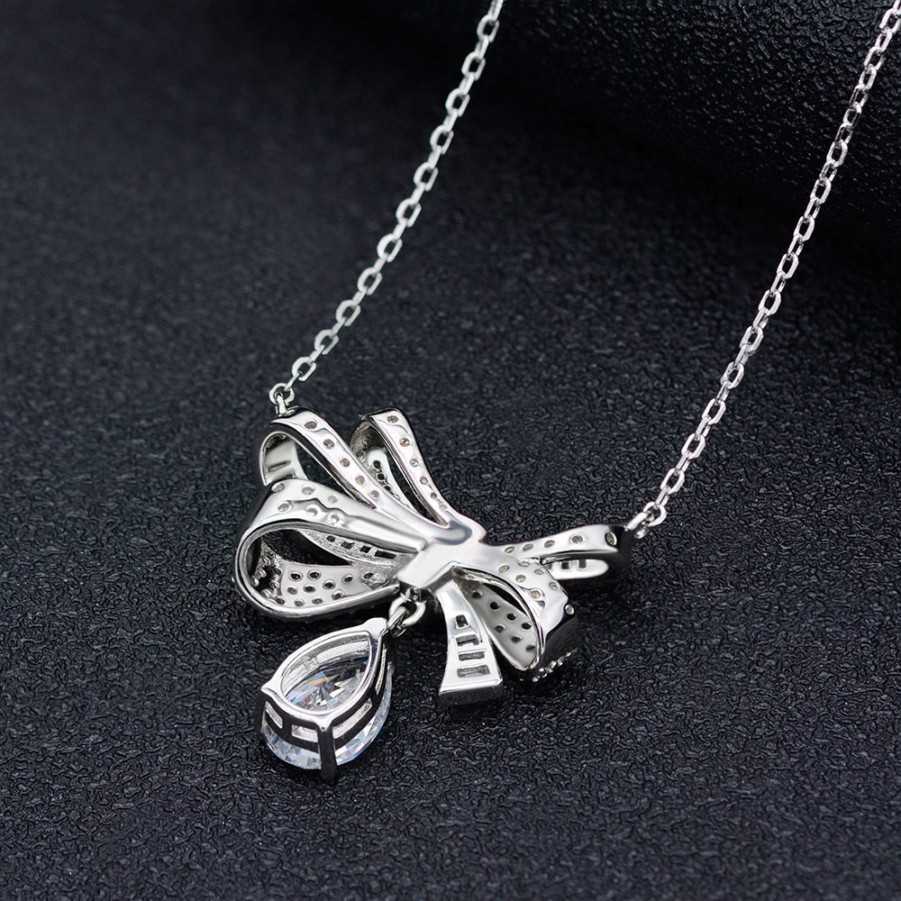 Diamond Bow Necklace - HERS