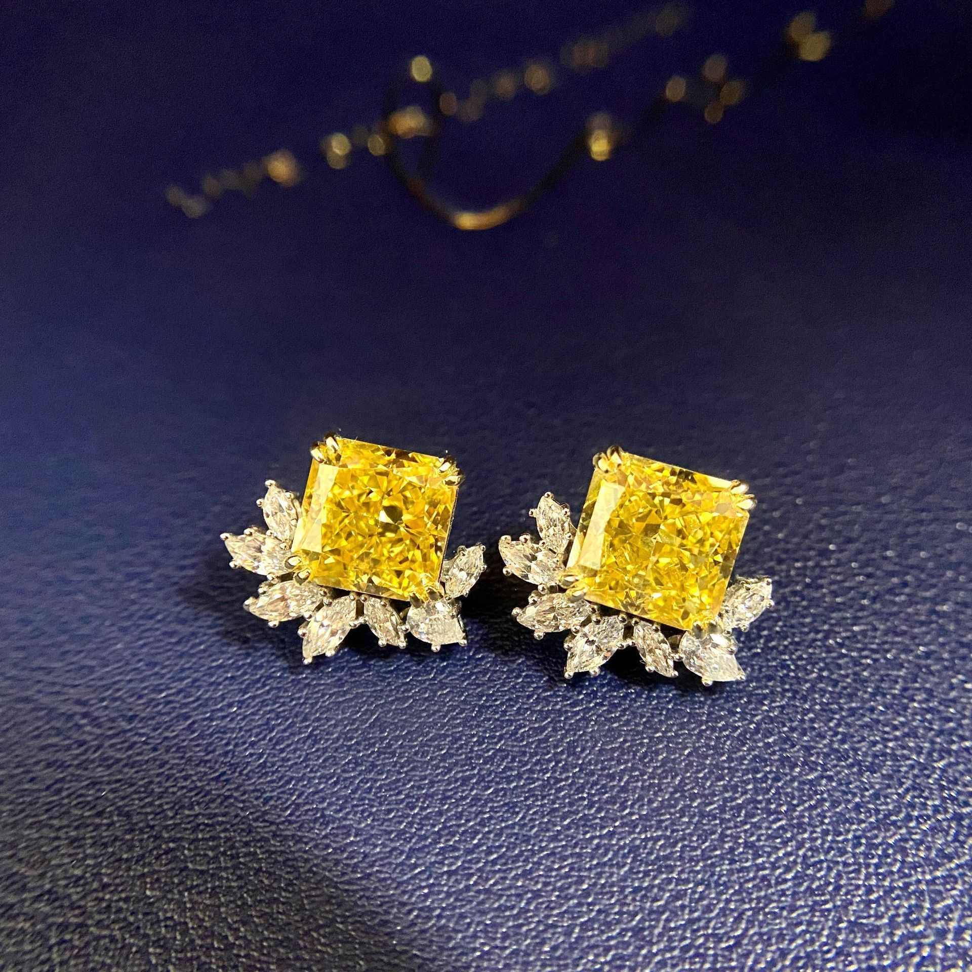 Canary Yellow Diamond Earrings Studs - HERS