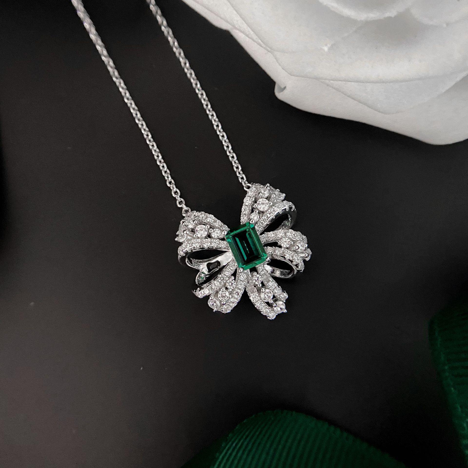 Emerald Cut Emerald Necklace - HERS