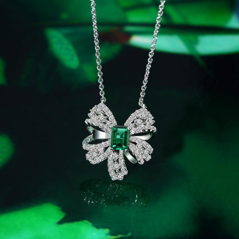 Emerald Cut Emerald Necklace - HERS